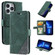 Skin Feel Splicing Horizontal Flip Leather Phone Case for iPhone 13 Pro Max - Green