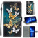 Voltage Colored Drawing Magnetic Clasp Horizontal Flip PU Leather Case with Holder & Card Slots for iPhone 13 Pro Max - C20 Gold Silver Flying Butterflies