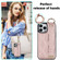 Non-slip Full Coverage Ring PU Phone Case with Wristbandfor iPhone 13 Pro Max - Rose Gold