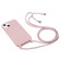 Candy Colors TPU Protective Case with Lanyard for iPhone 13 Pro Max - Rose Gold