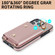 Zipper Card Bag Phone Case with Dual Lanyardfor iPhone 13 Pro Max - Rose Gold