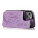 Butterflies Flowers Double Buckle PU + TPU Protective Case with Holder & Card Slots & Photo Frame for iPhone 13 Pro Max - Purple