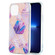 Electroplating Splicing Marble Flower Pattern Dual-side IMD TPU Shockproof Case for iPhone 13 Pro Max - Light Purple