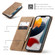 CaseMe-013 Multifunctional Retro Frosted Horizontal Flip Leather Case with Card Slot & Holder & Wallet for iPhone 13 Pro Max - Brown