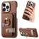 Litchi Leather Oil Edge Ring Card Back Phone Casefor iPhone 13 Pro Max - Brown