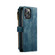 CaseMe-C30 PU + TPU Multifunctional Horizontal Flip Leather Case with Holder & Card Slot & Wallet & Zipper Pocket for iPhone 13 Pro Max - Blue