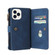 Skin Feel PU + TPU Horizontal Flip Leather Case with Holder & 15 Cards Slot & Wallet & Zipper Pocket & Lanyard for iPhone 13 Pro Max - Blue