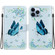 Crystal Texture Colored Drawing Leather Phone Casefor iPhone 13 Pro Max - Blue Pansies