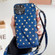Star Pattern Phone Case With Card Bag and Lanyardfor iPhone 13 Pro Max - Blue