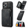 CaseMe C20 Multifunctional PC + TPU Protective Case with Holder & Card Slot & Wallet for iPhone 13 Pro Max - Black