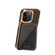 Denior Oil Wax Leather Electroplating Card Slot Holder Phone Casefor iPhone 13 Pro Max - Black