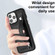 Shockproof Leather Phone Case with Wrist Strapfor iPhone 13 Pro Max - Black