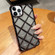 3D Diamond Lattice Laser Engraving Glitter Paper Phone Casefor iPhone 13 Pro Max - Gradient Black