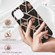 Electroplating Splicing Marble Flower Pattern TPU Shockproof Case for iPhone 13 Pro Max - Black Flower