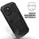 R-JUST Shockproof Waterproof Dust-proof Metal + Silicone Protective Case with Holder for iPhone 13 Pro Max - Black