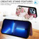 Printed Double Buckle RFID Anti-theft Phone Casefor iPhone 13 Pro Max - Rose