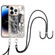 Electroplating Dual-side IMD Phone Case with Lanyardfor iPhone 13 Pro Max - Totem Elephant