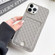 Weave Texture Card Slot Skin Feel Phone Case with Push Card Holefor iPhone 13 Pro Max - Grey