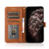 Dual-color Stitching Leather Phone Case for iPhone 13 Pro - Black Brown