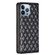 Diamond Lattice Magnetic Leather Flip Phone Case for iPhone 13 Pro - Black