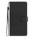 Diamond Embossed Skin Feel Leather Phone Case with Lanyard for iPhone 13 Pro - Black