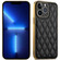 Suteni Electroplated Rhombus Grid Leather Soft TPU Phone Case for iPhone 13 Pro - Black
