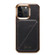 Denior Oil Wax Leather Electroplating Card Slot Holder Phone Case for iPhone 13 Pro - Black