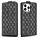 Diamond Lattice Vertical Flip Leather Phone Case for iPhone 13 Pro - Black