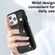 Shockproof Leather Phone Case with Wrist Strap for iPhone 13 Pro - Black
