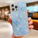 Starry Sequin Crystal Butterflies Epoxy TPU Phone Case for iPhone 13 Pro - Blue