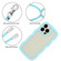 Lanyard Candy Color Wave TPU Clear PC Phone Case for iPhone 13 Pro - Blue