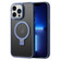 Skin Feel MagSafe Magnetic Holder Phone Case for iPhone 13 Pro - Dark Blue