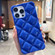 Diamond Lattice Varnish TPU Phone Case for iPhone 13 Pro - Blue