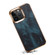 Denior Oil Wax Cowhide Plating Phone Case for iPhone 13 Pro - Blue