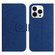 Skin Feel Sun Flower Pattern Flip Leather Phone Case with Lanyard for iPhone 13 Pro - Dark Blue