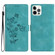 Flower Embossing Pattern Leather Phone Case for iPhone 13 Pro - Sky Blue