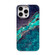 Pattern PC Shockproof Protective Phone Case for iPhone 13 Pro - Blue Green Marble