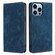 RFID Anti-theft Brush Magnetic Leather Phone Case for iPhone 13 Pro - Blue