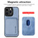 Carbon Fiber Leather Card Magsafe Magnetic Phone Case for iPhone 13 Pro - Blue