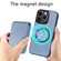 Carbon Fiber Leather Card Magsafe Magnetic Phone Case for iPhone 13 Pro - Blue