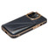 Denior Oil Wax Leather Electroplating Card Slot Holder Phone Case for iPhone 13 Pro - Blue