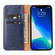 Fierre Shann PU Leather Texture Horizontal Flip Leather Case with Holder & Card Slots & Wallet for iPhone 13 Pro - Blue