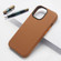 Lamb Grain PU Back Cover Phone Case for iPhone 13 Pro - Brown