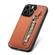 Carbon Fiber Vertical Flip Zipper Phone Case for iPhone 13 Pro - Brown