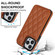 Double Buckle Rhombic PU Leather Phone Case for iPhone 13 Pro - Brown