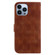 Double 8-shaped Embossed Leather Phone Case for iPhone 13 Pro - Brown