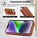 Wristband Vertical Flip Wallet Back Cover Phone Case for iPhone 13 Pro - Brown