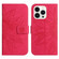 Skin Feel Sun Flower Pattern Flip Leather Phone Case with Lanyard for iPhone 13 Pro - Rose Red