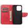 Butterfly Flower Pattern Horizontal Flip Leather Case with Holder & Card Slots & Wallet for iPhone 13 Pro - Red