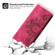 Skin-feel Flowers Embossed Wallet Leather Phone Case for iPhone 13 Pro - Wine Red